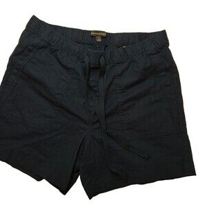 Banana Republic Women's 5" Linen Blend Shorts Navy Blue Preppy Casual Size M